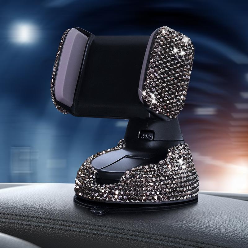 New Bling Universal Cell Phone Holder for Car Air Vent Mount Stand GPS Holder for IPhone Samsung Pink Car Accessories for Woman