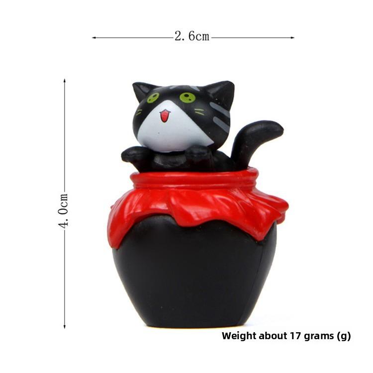 

Мультяшный Милый Винный Кувшин Кот Мини Модели Украшения Для Садового Декора Black Cat