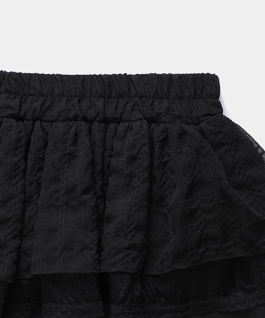 Lupeon Frill Cancan Skirt [Black]