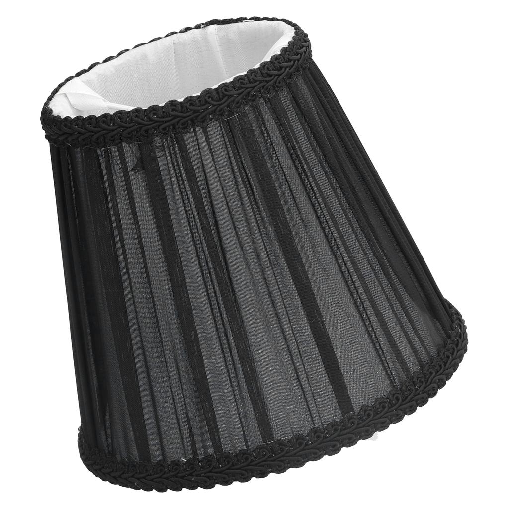 3PCS E14 ClipOn Cloth Lamp Shade Modern Fabric Lampshade Table Light Cover for Candle Chandelier(Black )