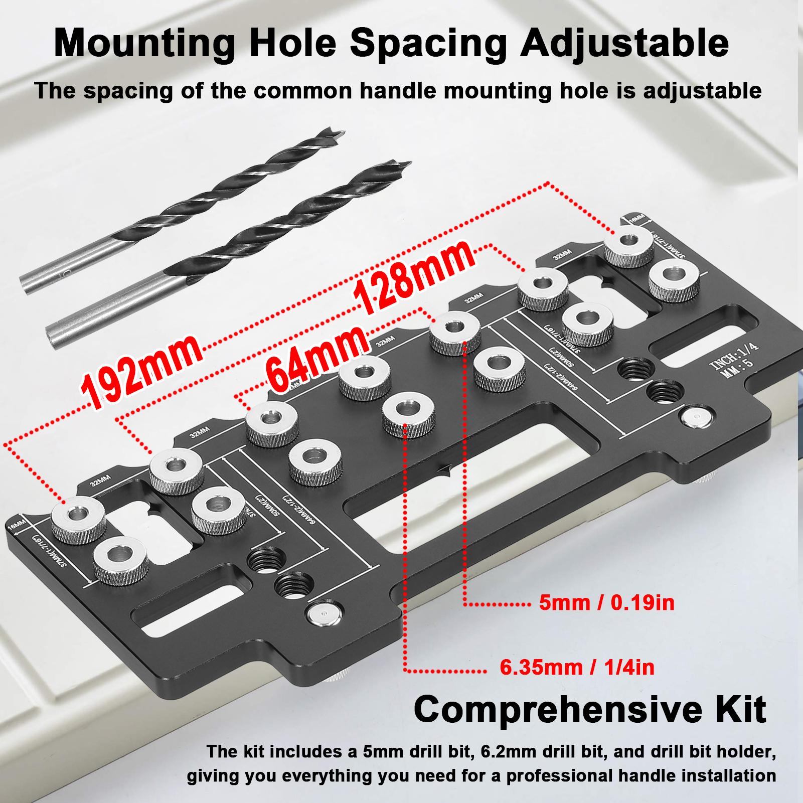

Holes Punch Locator Aluminum Alloy Cabinet Handle Hardware Jig Shelf Pin Drill Guide Hole Opener червоний