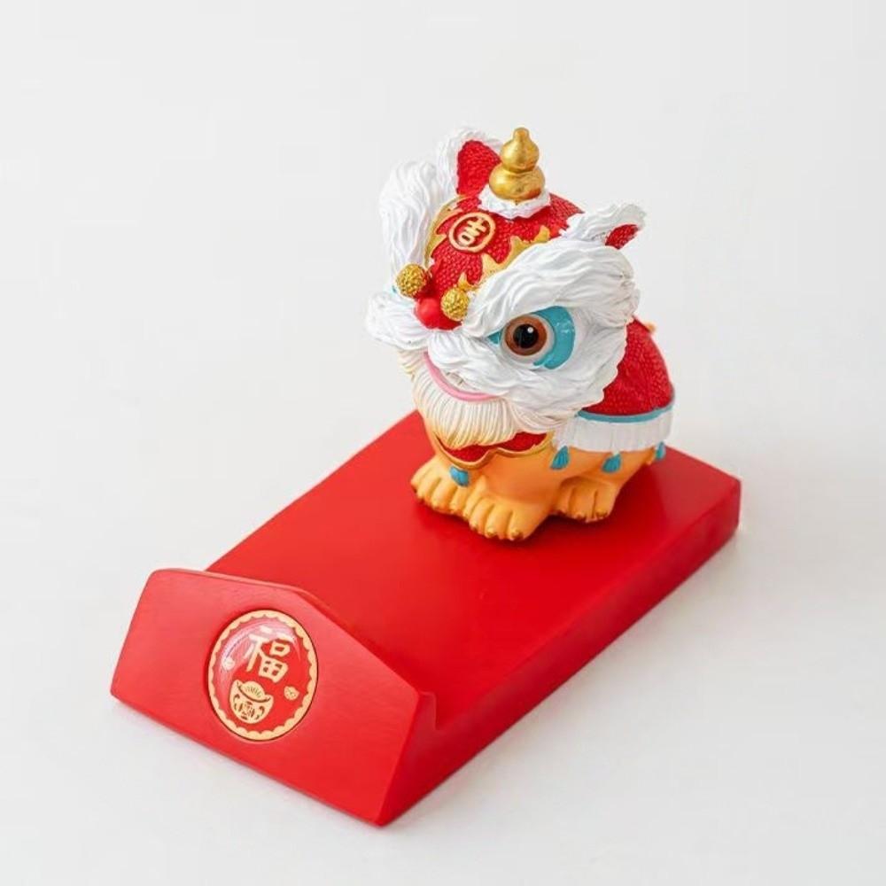 Year of The Horse 2026 Horse Year Figurines Lion Dance Mobile Phone Stand  Spring Festival
