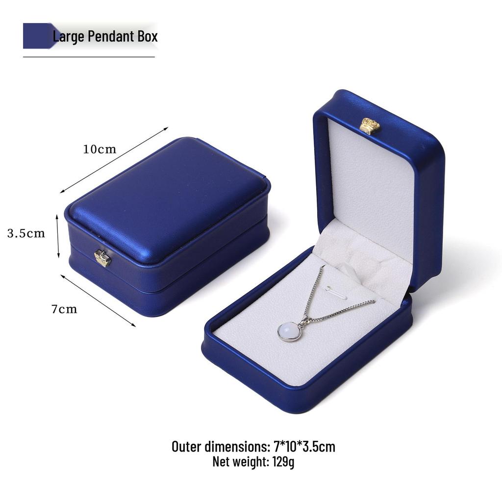 Elegant Crown Waist-Cinching Silver Pendant Box with Diamond Accents - Luxury Necklace Jewelry Packaging Box