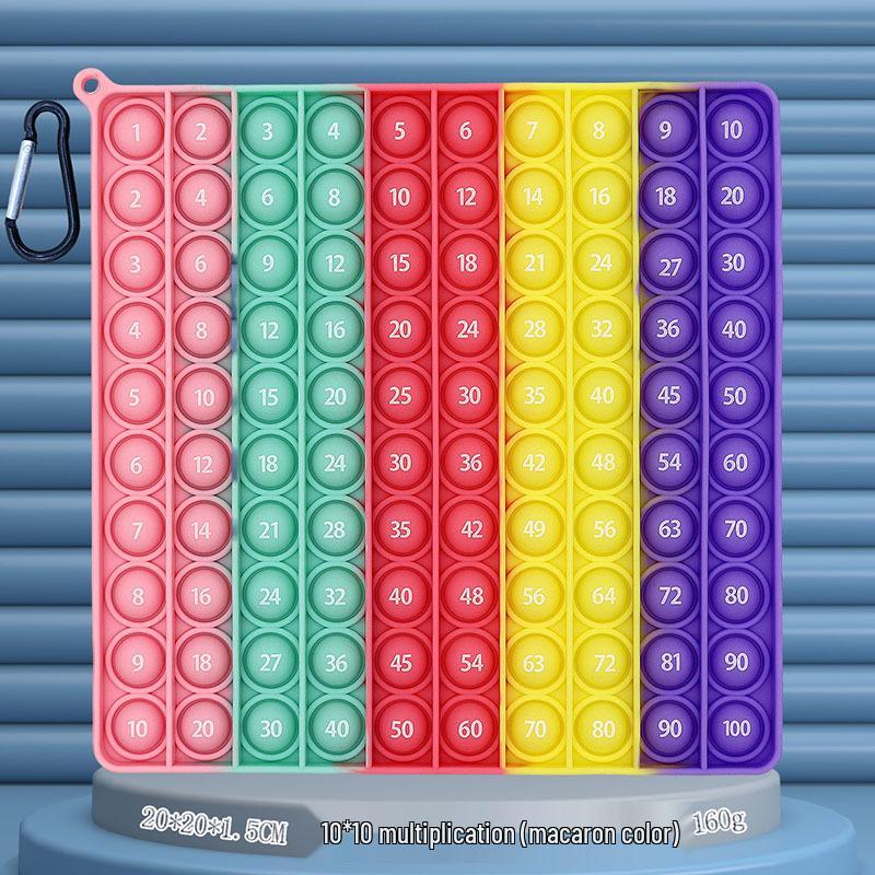 24cm Silicone Rainbow Kids' Learning Toy: Letters, Numbers, Multiplication Pop-It Fidget