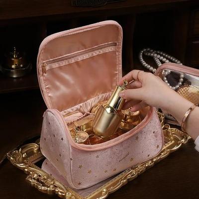 Portable Large Capacity Travel Cosmetic Bag for Women, Stylish Makeup Organizer Skincare Storage Pouch