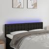 Vidaxl Bed Headboard with LED, Black, 144X5X78/88 Cm, Fabric