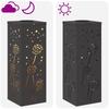 Solar LED Path Light 2 Pcs Black Cold Rolled Steel
