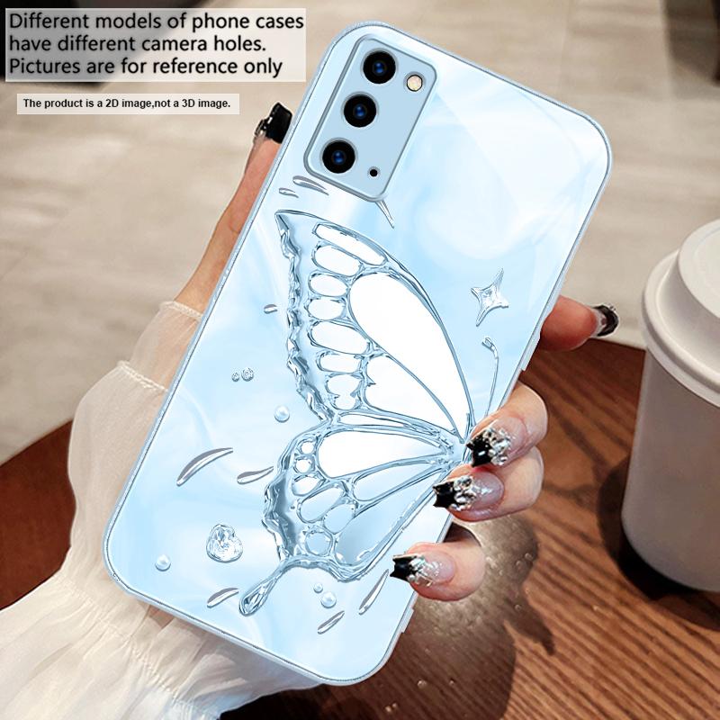 Butterfly of Ice Crystals For Samsung M02 12 Note 8 9 10 20 A 01 A02 A03 Core 04 05 06 10 12 13 14 15 A16 Glass Ultra Phone Case