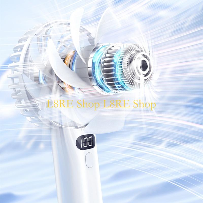 L8RE Mini Handheld Fan with 3 Speed and Rechargeable Battery Cooling Device for Travel Office and Outdoor Activity Use
