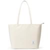 KALIDI FANCY FOREST Women's Large Capacity Tote Bag, Shoulder Bag, Mother's Bag, Oxford Cloth, Solid Color, for School or Work, with Zipper (White)