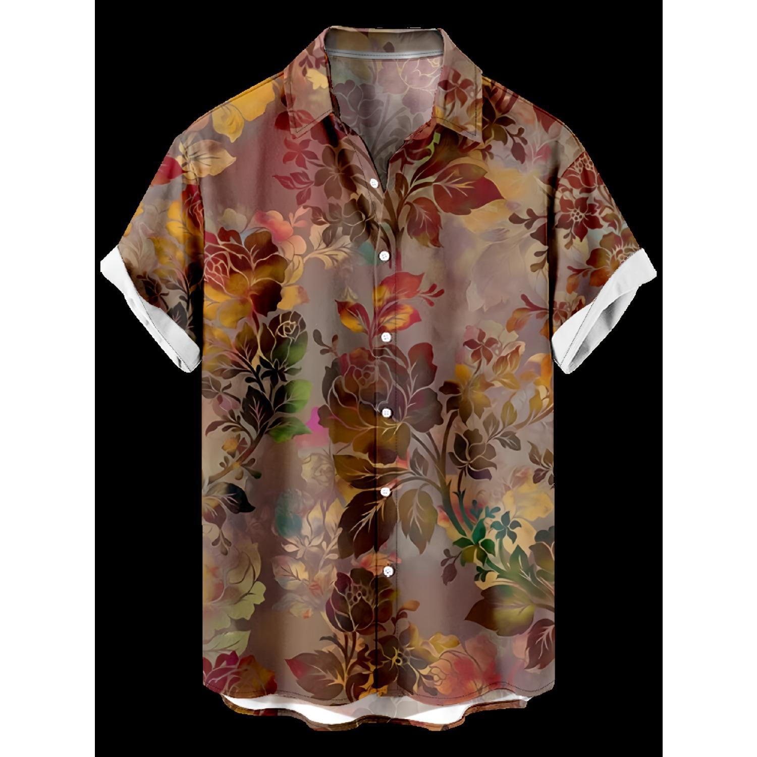 

Digital printed men s short sleeved shirt 5XL