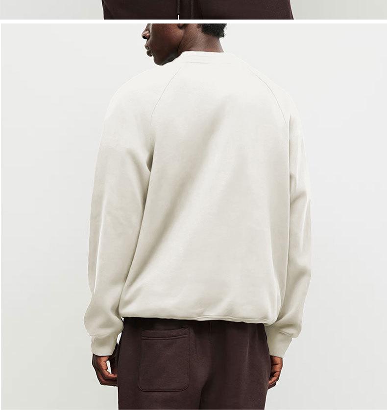 2024 Autumn/Winter Men's Heavyweight American Crewneck Sweatshirt - High Quality, Long Sleeve, Loose Fit