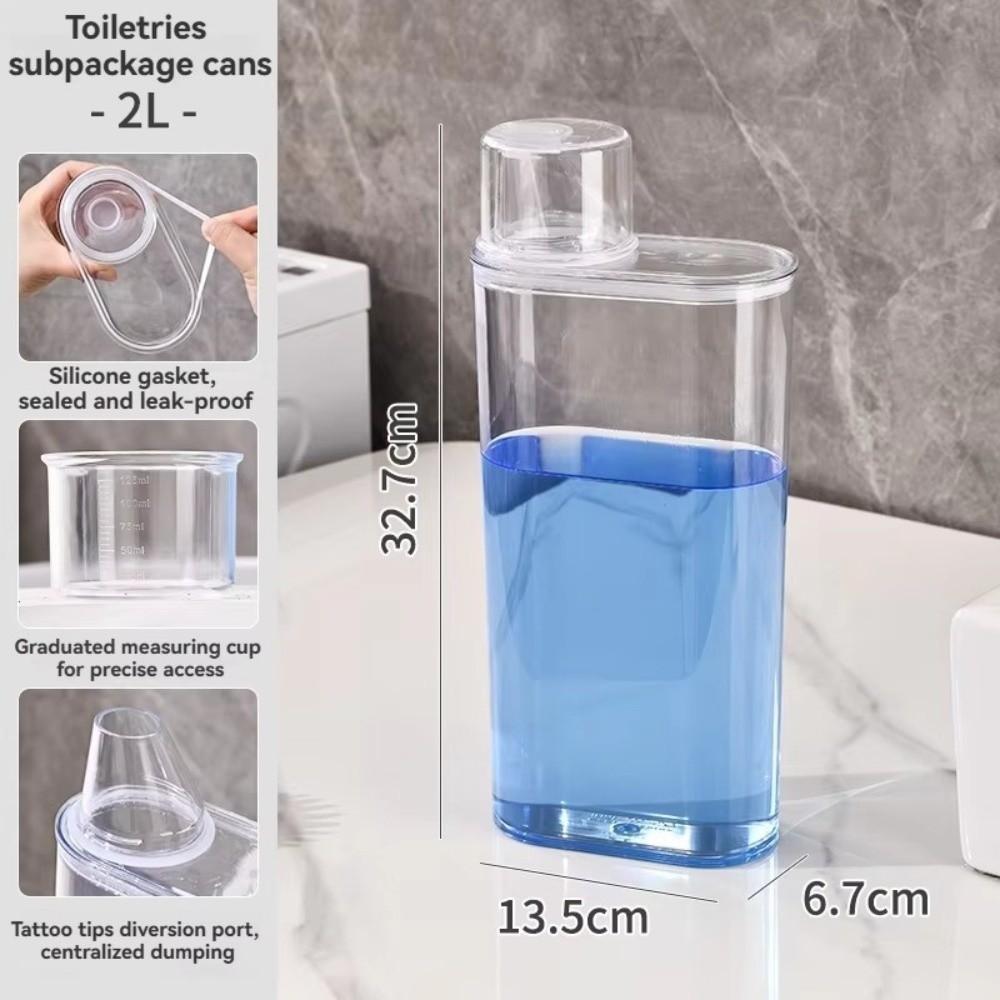 Airtight Washing Powder Storage Box Transparent with Measuring Cup Laundry Pod Bucket Large Capacity Laundry Detergent Dispenser