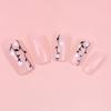 24 Pieces Pink Small Flowers and Grass Simple Decoration Short New Product Temperament White Manicure Autumn and Winter Temperament White Wear