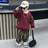 Trendy Boy's Pullover Hoodie Set For Kids Soft Cotton Fabric Stylish Fall Outfit