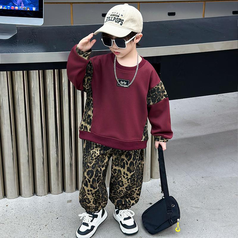 Trendy Boy's Pullover Hoodie Set For Kids Soft Cotton Fabric Stylish Fall Outfit