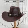 Popular Men's and Women's PU Leather Cowboy Hats, Unique Three-dimensional Skull Rivets with Willow Nail Ropes, Fun for Birthday Parties