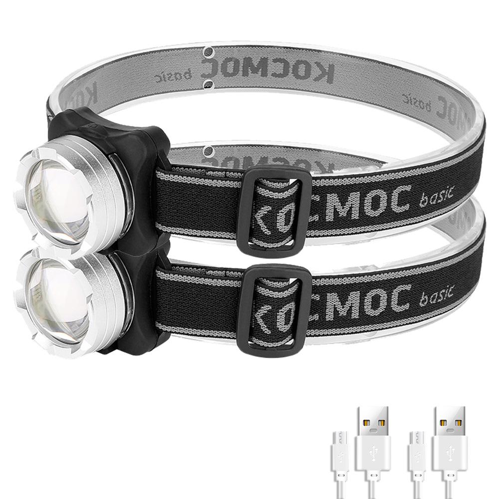 COB LED Headlamp USB Rechargeable Headlight LED Head Torch Built-in Battery Waterproof 3 Modes Camping Fishing Emergency Lantern