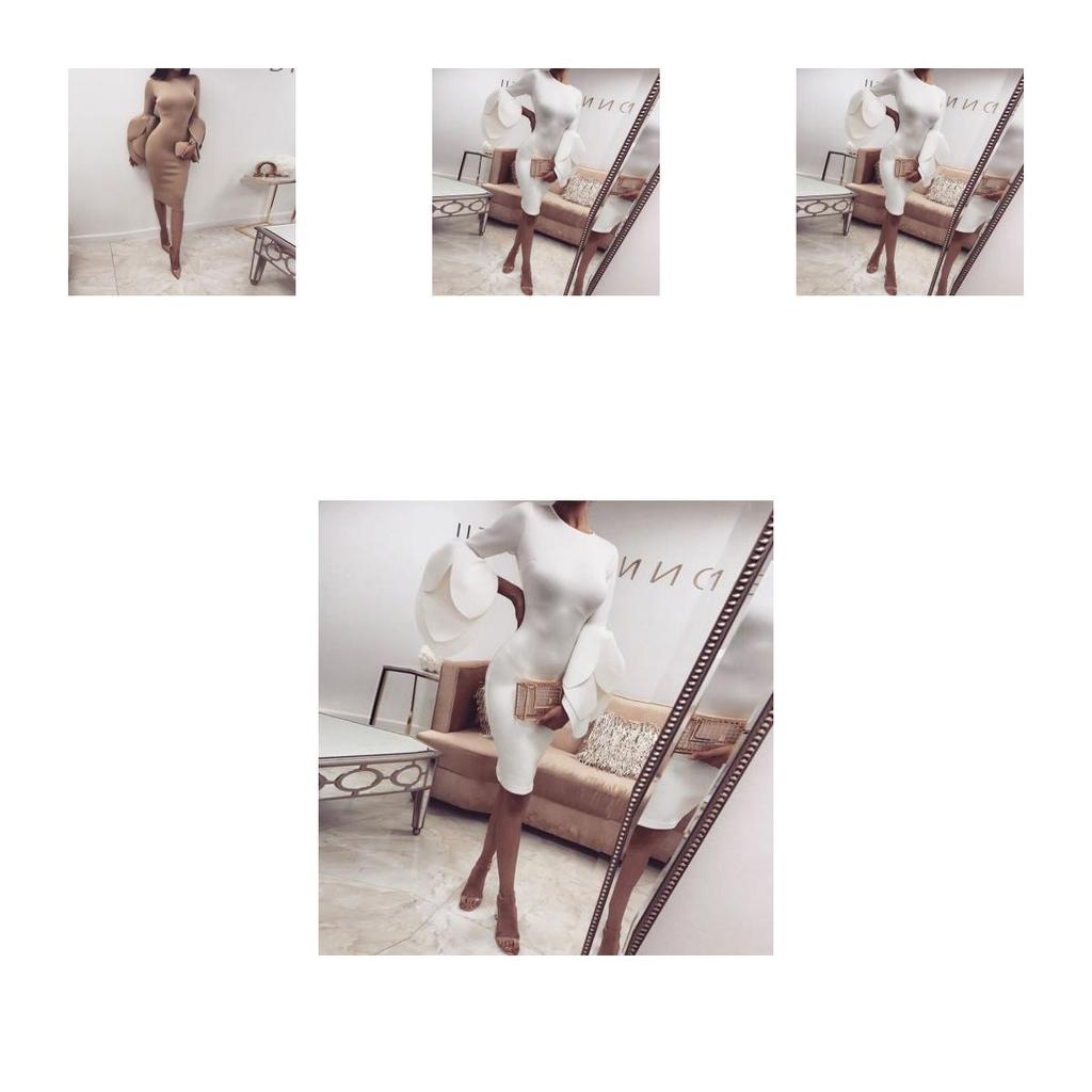 Elegant Us Women's Long Petals Sleeve Bodycon Casual Party Evening Cocktail Mini Dress For Effortless Style