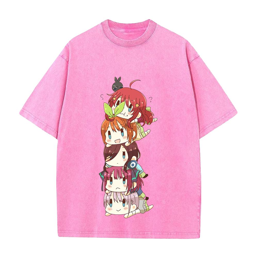 The Quintessential Quintuplets Miku Graphic Tshirt Men Women Clothing Short Sleeve Cotton T-shirts Washed Tee Harajuku T Shirt