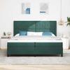 Boxspring Bed with LED Light Strips Dark Green 200 X 200 Cm Velvet