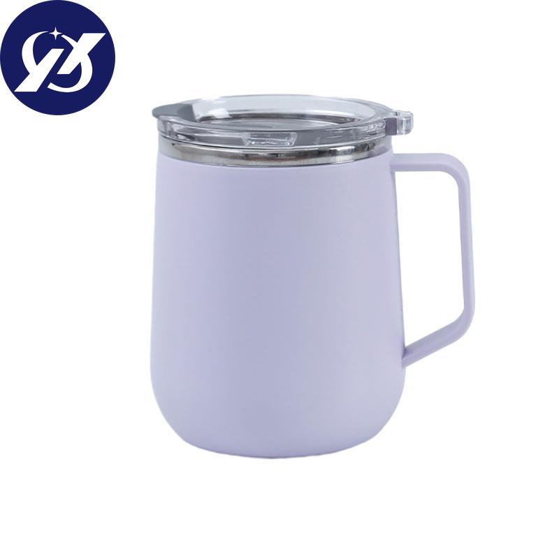 Travel Coffee Mug, Water Cups With Flip Lid, Handle, Double Layer Vacuum, Stainless Steel Travel