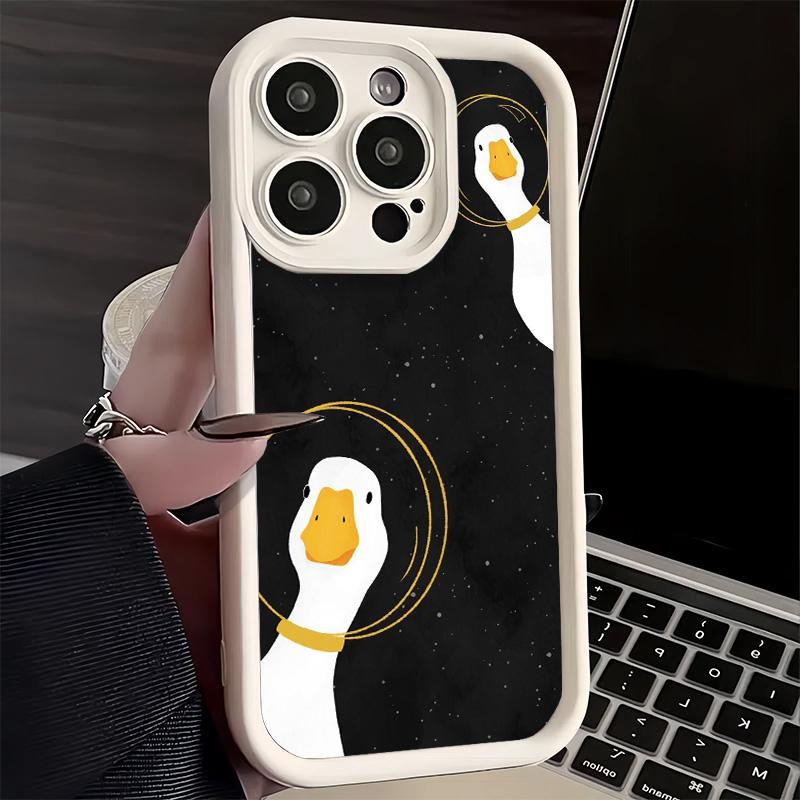 Phone Case for iPhone 17 Air 16E 15 16 Pro Max Funny Cartoon Goose Game Cover 14 Plus 13 12 Mini Soft Shell Silicone Fundas