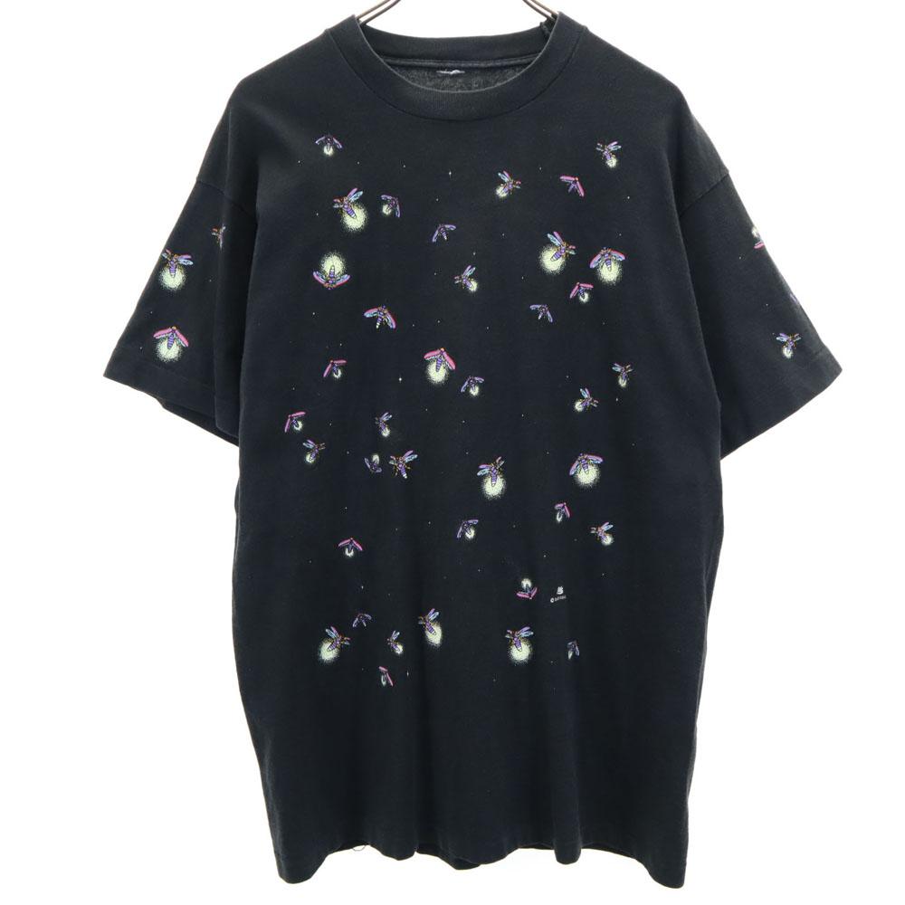 90s Firefly Print All-over Pattern Short Sleeve Fire Fly T-shirt Men's Used