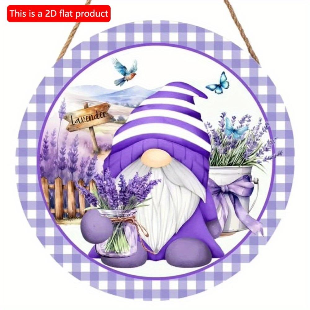 1pc 2d Flat Bolisom Welcomes Spring Summer Flowers Hummingbird Pygmy Lavender Round Wooden Sign - 20cm for Farmhouse Home Wall Decor