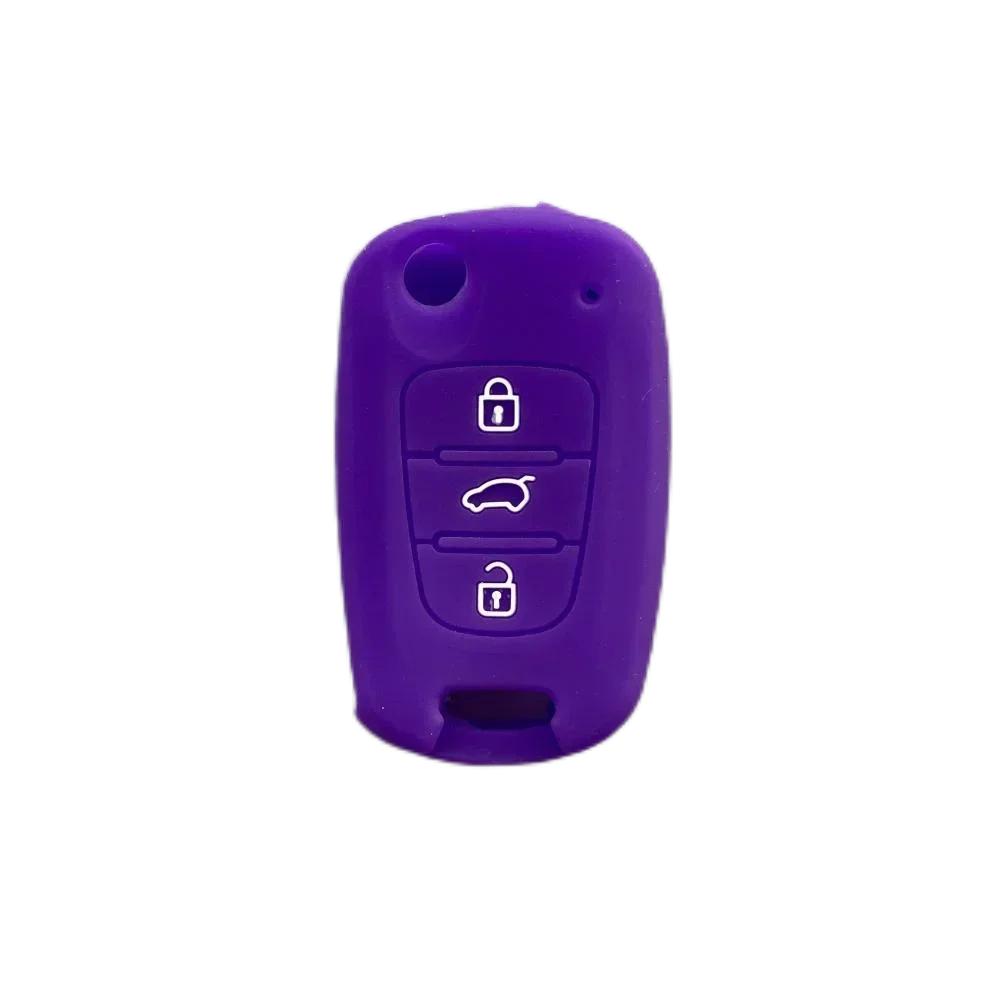 For Hyundai Elantra Accent I20 I30 Ix20 Ix35 Kia Sportage Rio3 Soul Optima Ceed Pro K5 K2 Silicone Car Key Case Cover Keychain