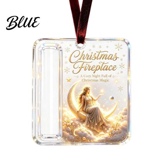 Christmas Cash Gift Ornament Acrylic Money Holder Ornament Xmas Holiday Rolled Storage Container with Slot Tree Hanging Decoration
