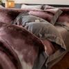 A Winter Warm Plush Bedding Set Queen King Size Soft Fleece Bed Sheets