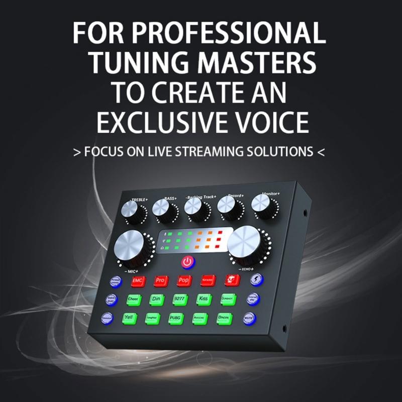 Quality Live Sound Card for Clear Recording Easy Plugs &Play Interfaces Clearly Sound Capturing Easy to Use Sound Mixer