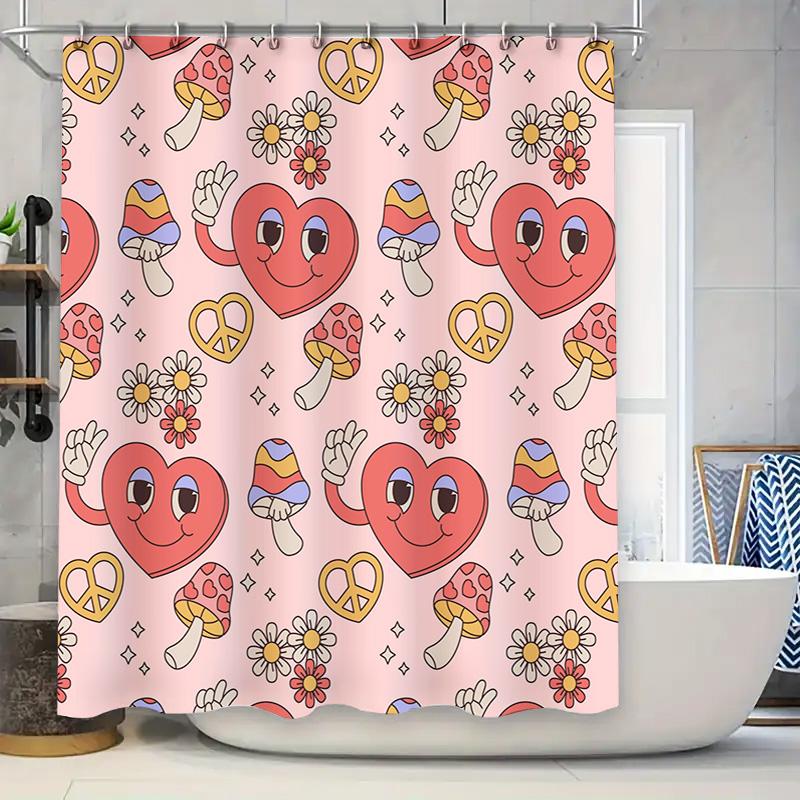 

Винтажные шторки для душа с цветочным узором, водонепроницаемый декор для ванной комнаты в розовом и желтом цветах, идеально подходят для дома или отеля, простая установка 90x180cm