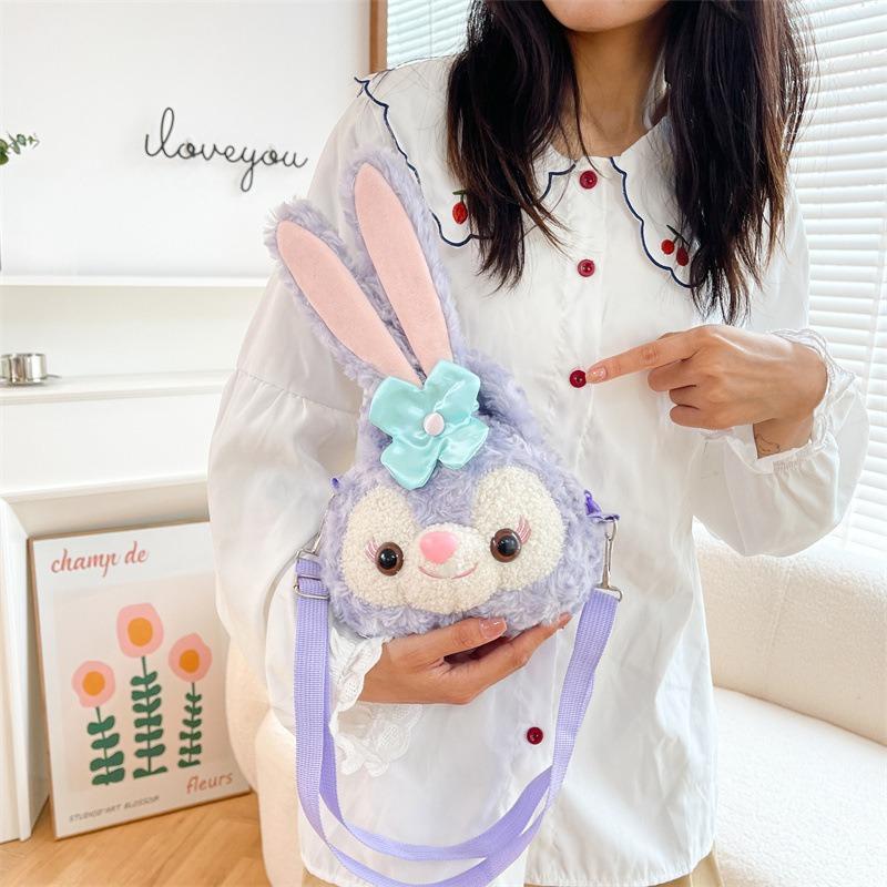 New plush bag bunny cute doll shoulder messenger bag student girl heart cartoon mobile phone bag