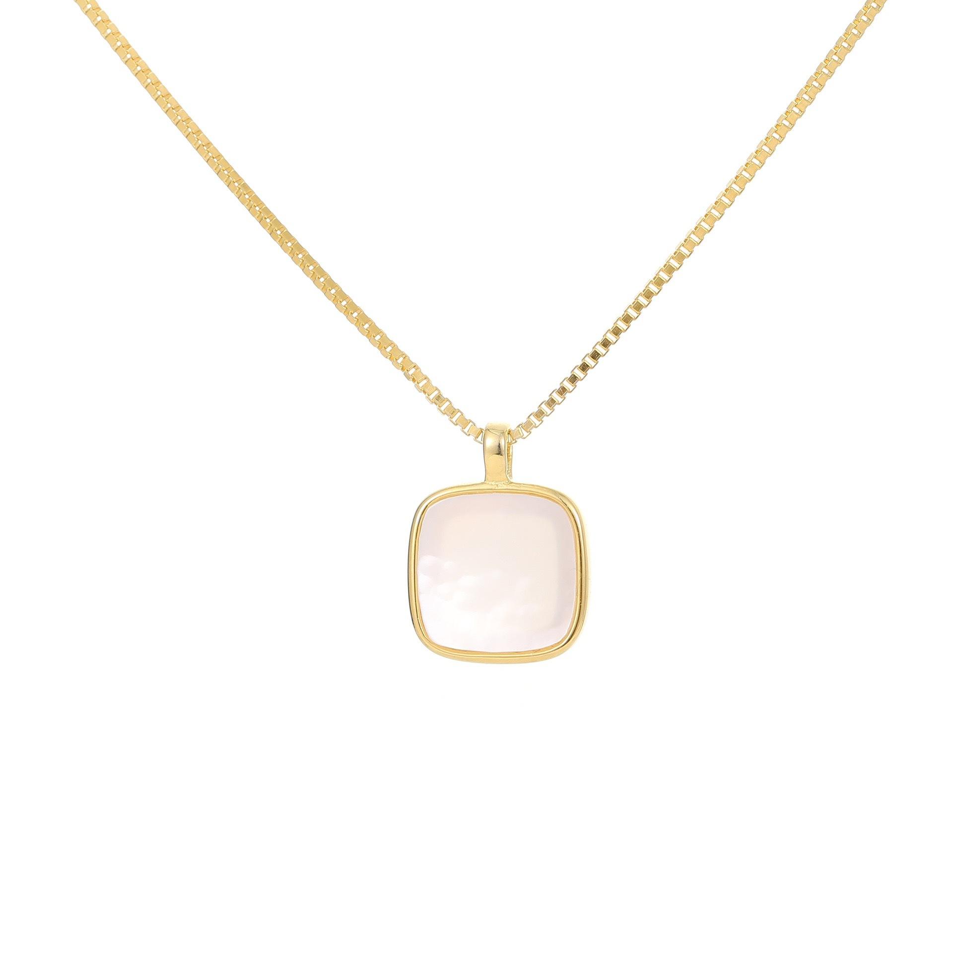 

Легкое роскошное нишевое квадратное ожерелье-ракушка для женщин, летний дизайн, стиль Ins, простой темперамент, нежная цепочка на ключицу