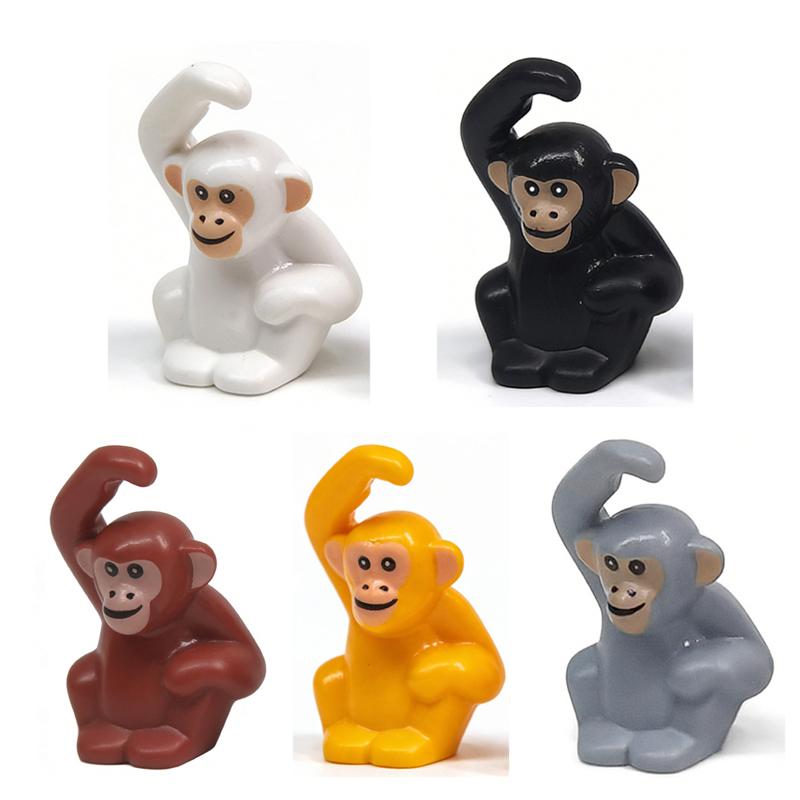 MOC Zwierzęta Zoo Klocki Słonie Tygrysy Słonie Małpy Łosie Niedźwiedzie Owce Wielbłąd Koń Krokodyl Lampart Mini Klocki DIY T11