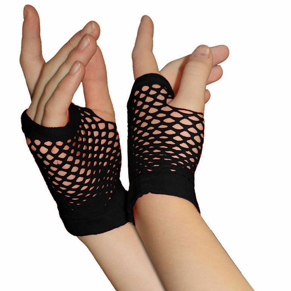 Ladies Girls Short Mesh 80s Fishnet Gloves Hen night Party Wear Gloves