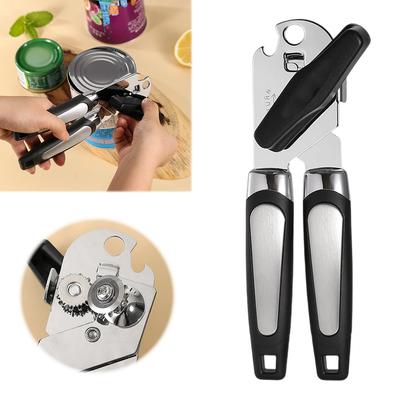 Stainless Steel Manual Can Opener Anti-Slip Handle Multifunctional Grip Opener Side Cut Tins Bottle Opener Kitchen Utensils