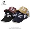 Go Three-dimensional Embroidery Letters Couple Flat Cap Cap Versatile Tide Brand Baseball Hat