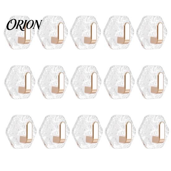 Clear Acrylic Wall Hooks Adhesive Hooks, Hexagonal Wave Shape, No Drilling Easy Storage Installation Hook, Modern Style for Bathroom Kitchen