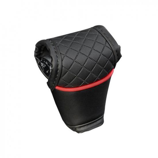 Car Gear Shift Cover,PU-Leather Shift Lever Cover Gearbox Shifter Knob Protector