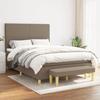 3137001 vidaXL Divan Bed with Mattress Taupe 140x200 Cm Fabric
