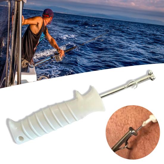 1/2Pcs Quick Release Fishhook Extractor with Protective Sleeve Safe Deep Throat Design Fish Hook Remover Tools