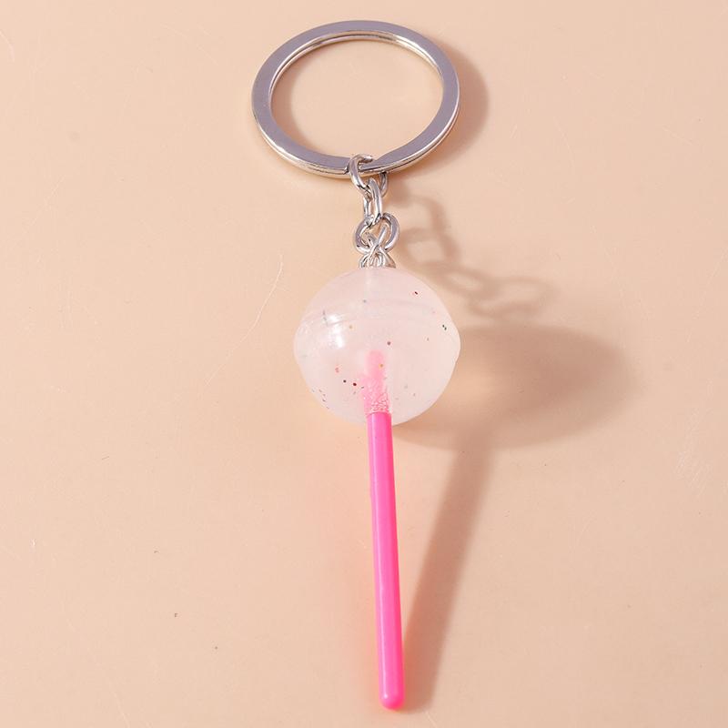 Cute Resin Candy Lollipop Keychain Mini 3D Simulation Food Key Rings for Women Girls Handbag Pendant DIY Kids Jewelry Gifts