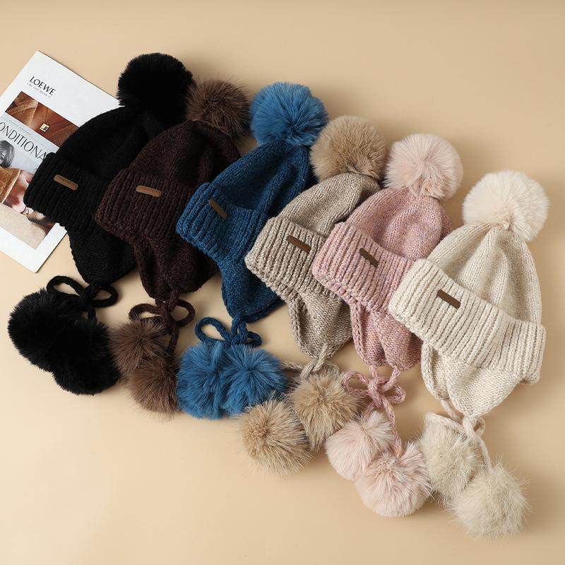Sweet and Cute Patch Knitted Wool Hat Autumn and Winter Outdoor Travel Cold and Warm Hat Versatile Face Showing Small Pullover Hat