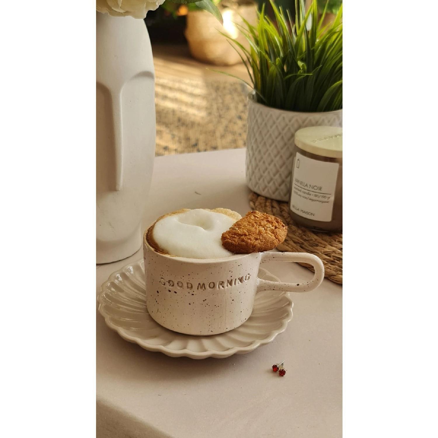 

Good Morning Written Handmade Ceramic Mug Terra No:4 білий