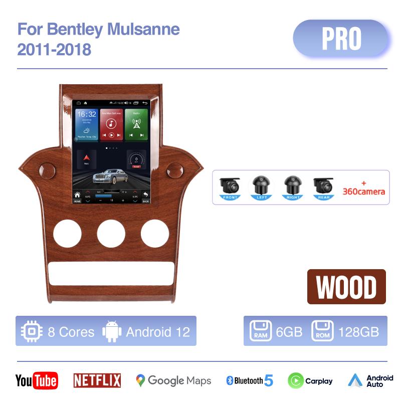 10.4 Inch Android12 MediaCarPlayer For Bentley Mulsanne 2011-2018 GPS Navigation 8Core 8+256G CarPlay 4G 360Camera