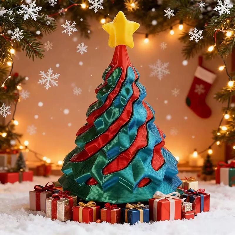 Tweekleurige 3D Geprinte Spiraal Kerstboom Speelgoed Creatieve Wervel Kegel Stressverlichting Cadeau Voor Kinderen Vakantie Decoratie Kerstcadeau