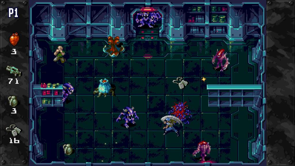 Xeno Crisis for PlayStation 5 - North American Version / 16-Bit Pixel Arena Shooter Video Game